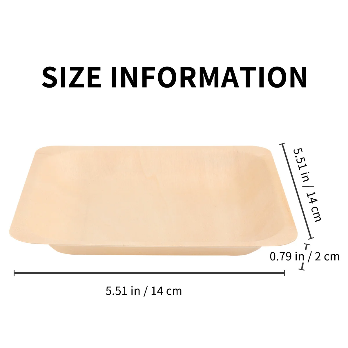 

50Pcs Square Wooden Plate Natural Wood Disposable Tableware Lightweight Strong Hold Dish for Family Gathering Festival Gift Idea