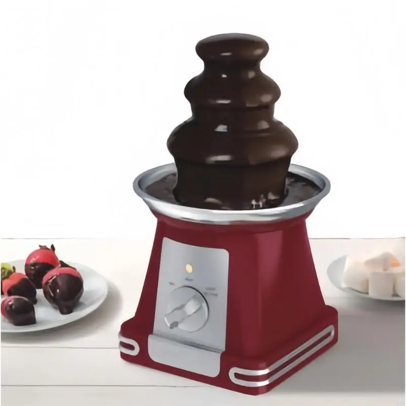 U1JE Profesional 3 Lapisan Fountain Cokelat 110V Kelas Makanan Mesin Lelur Aman Cocok untuk Pembuatan Makanan Penutup Anak -Anak