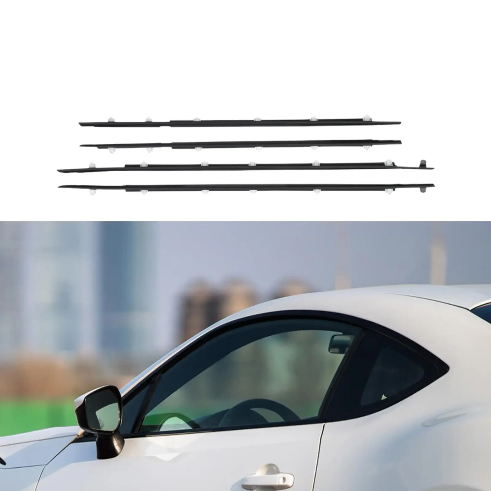 

Window Weatherstrip Spare Parts Accessories 75730-60020 Professional Easy to Install 75710-60021 for Lexus LX450 1996-1997
