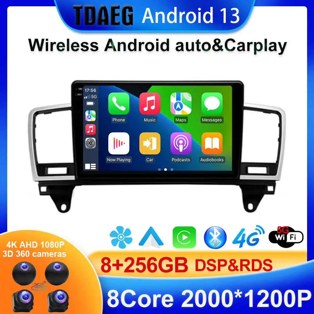 Leitor de vídeo multimídia para carro, 2K para Mercedes Benz M-Class M Class W166 ML 2011-2015, rádio automotivo, estéreo, navegação GPS, Android 13, n ° 2