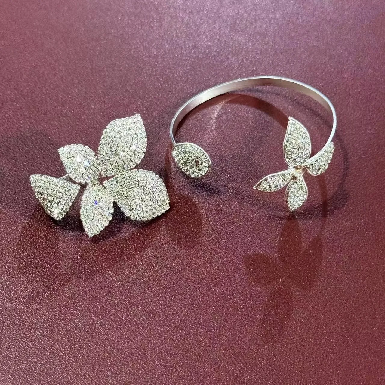 A brand new and sparkling butterfly tennis ankle, the perfect jewelry for summer beach brides' wedding parties view 3