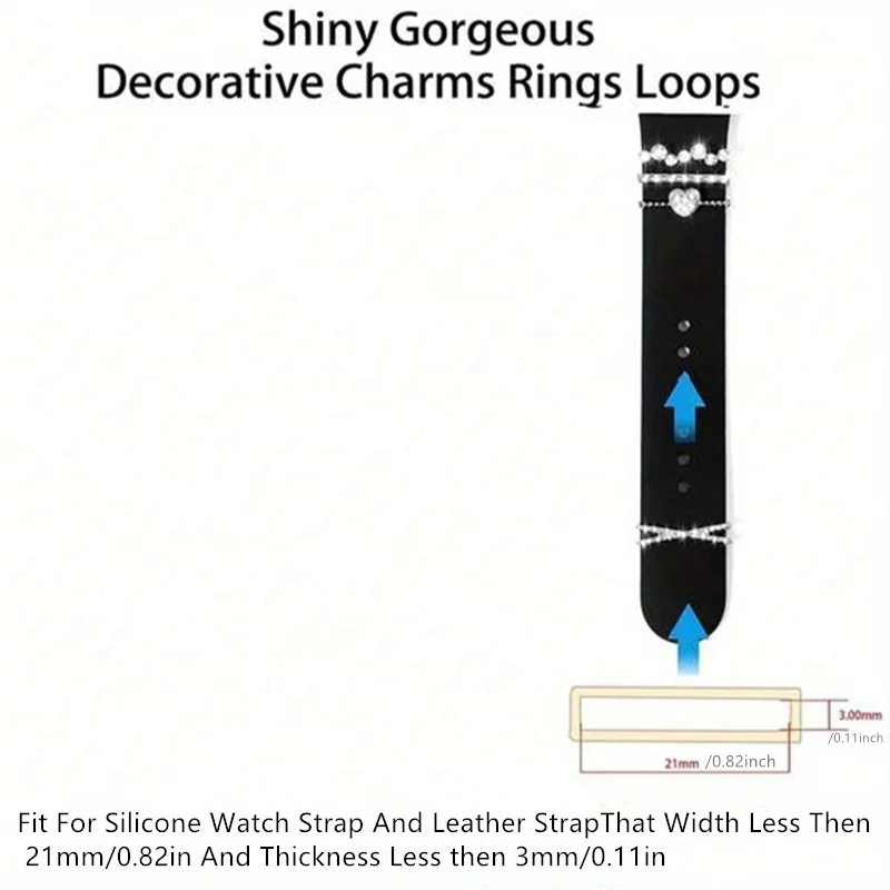 كارتون سحر حزام الساعة الديكور الدائري لساعة أبل الماس زخرفة ل Iwatch مجوهرات اكسسوارات هدية عيد الميلاد #5