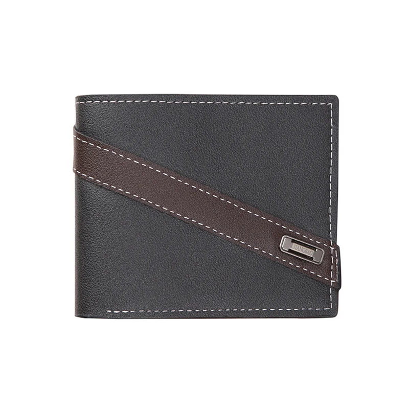 Men Short PU Leather Wallet Multi-Slot Coin Pocket Business Credit ID Card Holder Wallet Men Purse Simple Dollar Coin Money Bags