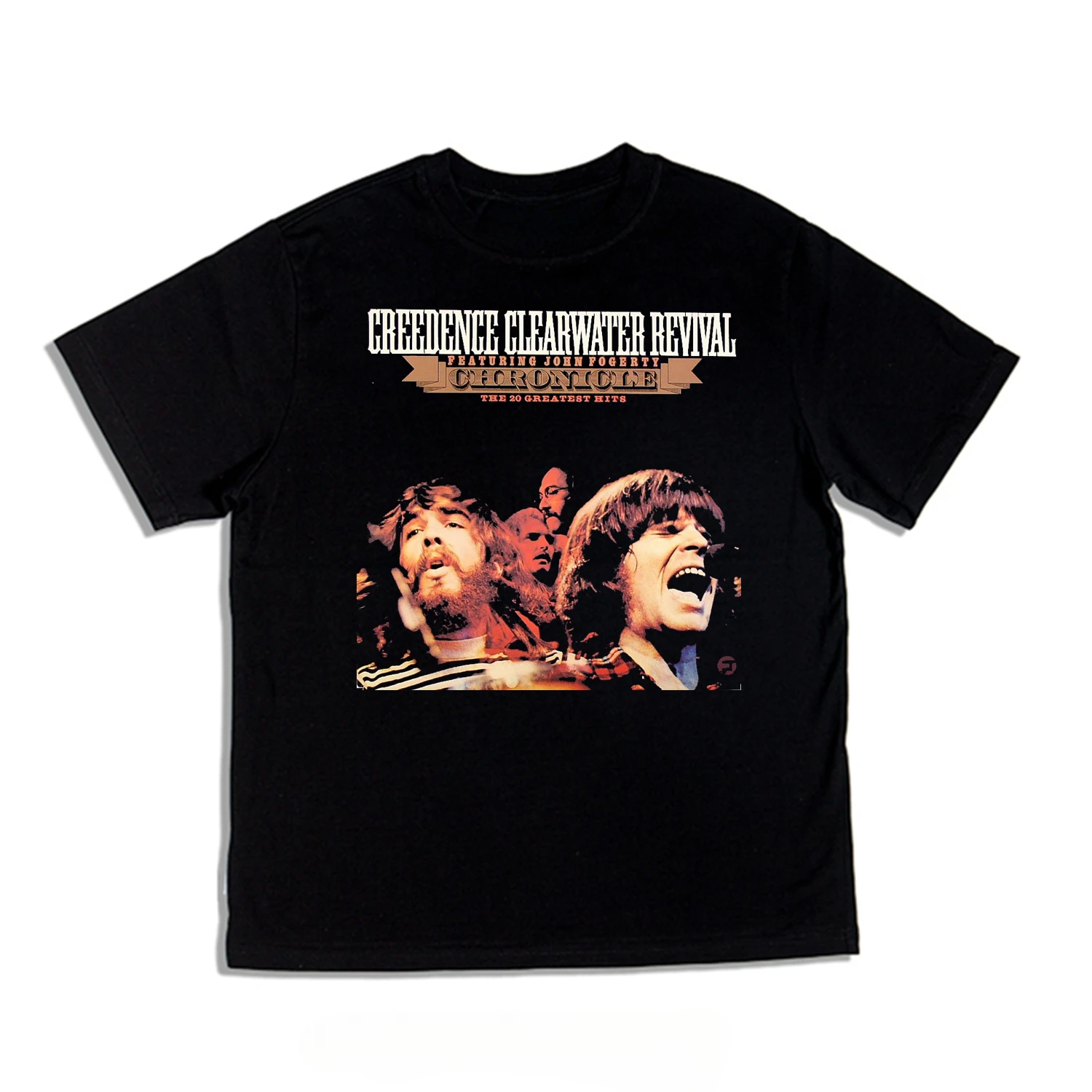 

2024 Pop Classic Rock Peripheral Creedence Clearwater Revival Band Printed T-shirt Pure Cotton Loose Men and Women