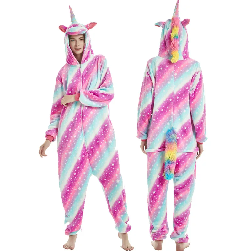 Family Look Clothes Christmas Deer Kigurumi Pajamas Mother-Kids Family Matching Outfits Unicorn Adult Onesies Hooded Jumpsuits