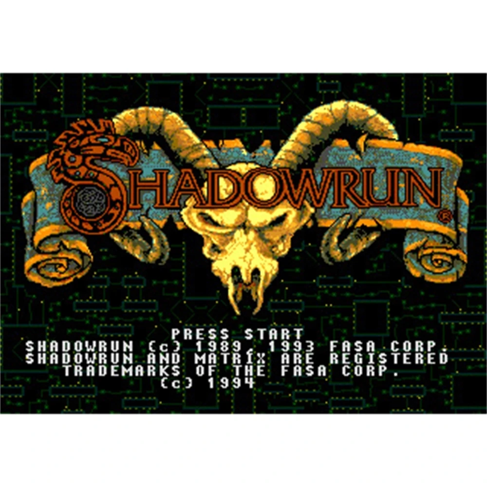 Shadowrun Region Free 16Bit MD Game Card For Sega Mega Drive For Genesis