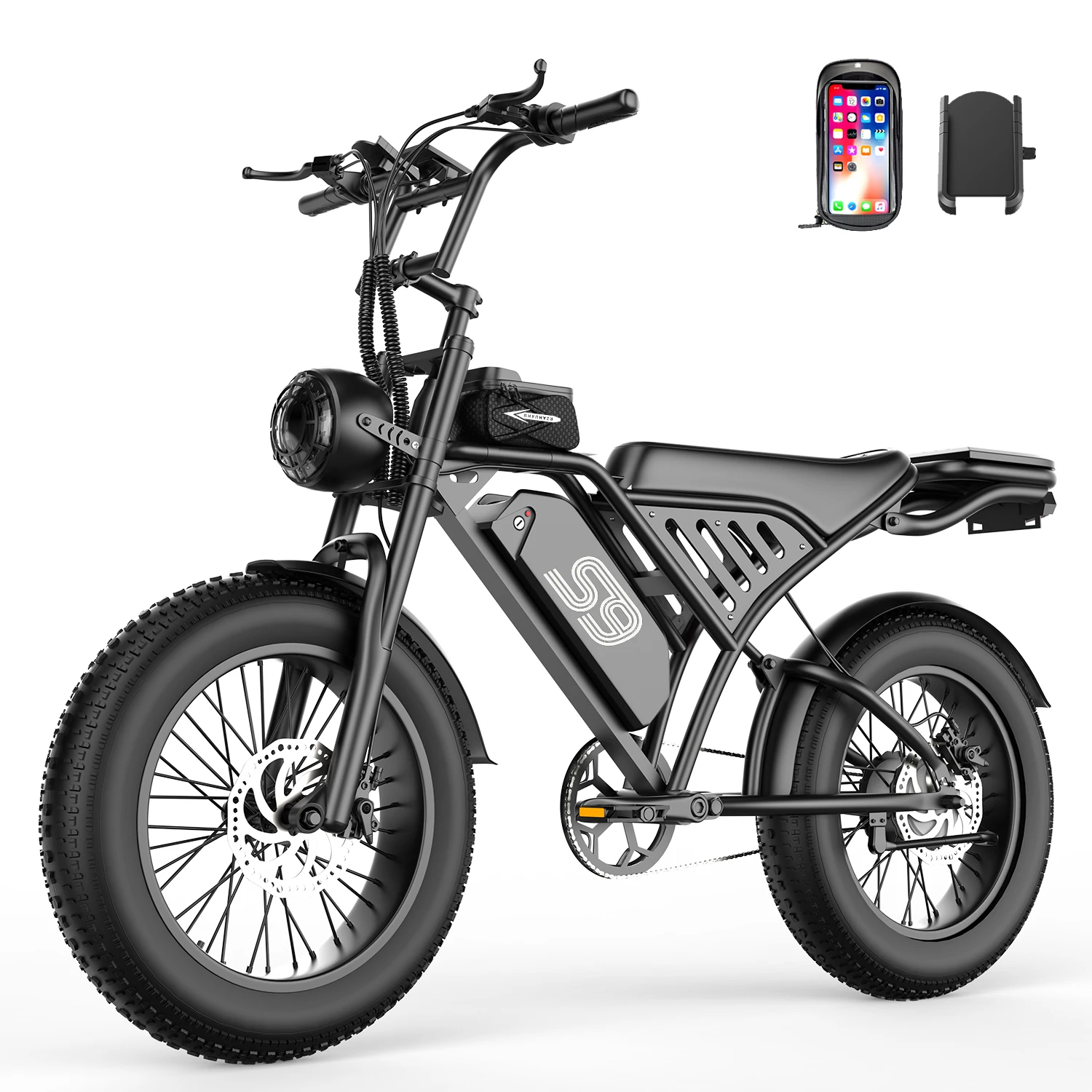 ASKGO Fat Tire Electric Bike for Adults, 1500W Peak Motor Off-Road Ebike, Up to 28 MPH Speed & 65 Miles Range, 16"×4.0" Wide All-Terrain Tires, 48V 20Ah Removable Battery, Dual Disc Brake with NFC Smart Unlock