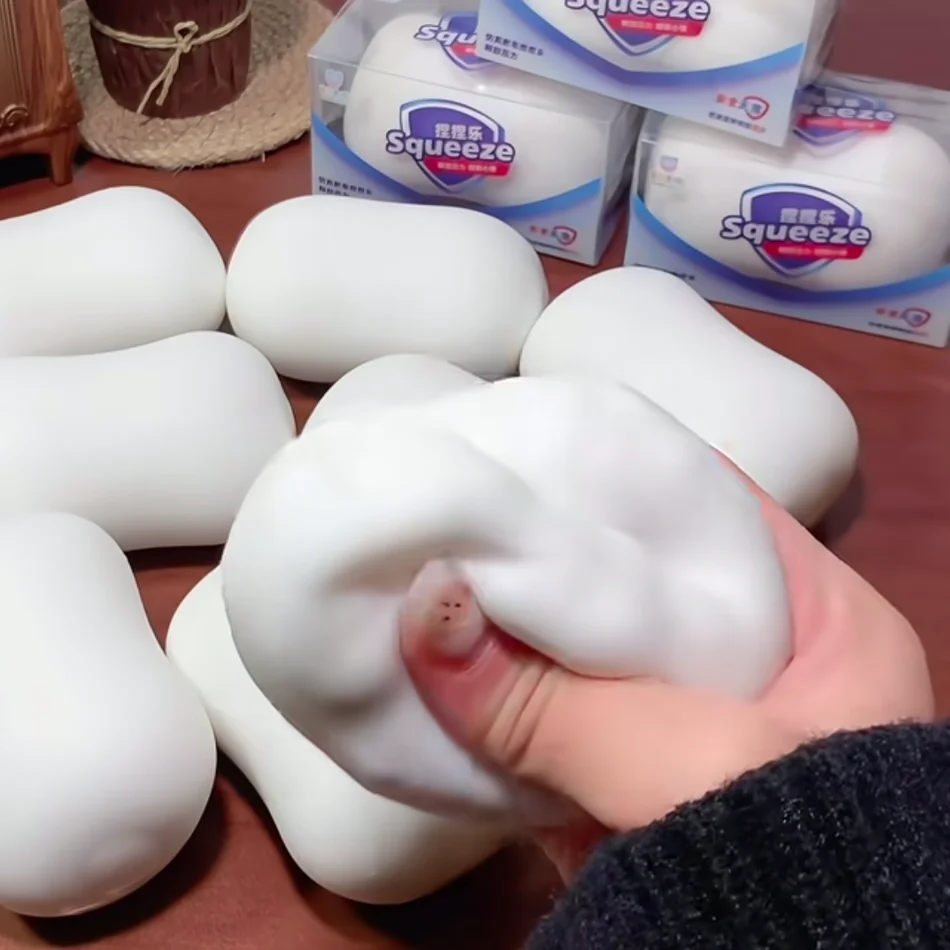 Soap Ball Squishy Soap Stress Ball Fidget Toy Crunchy Squeeze Ball Round Blocks Filled ASMR Anti Stress Toys for Kids & Adults