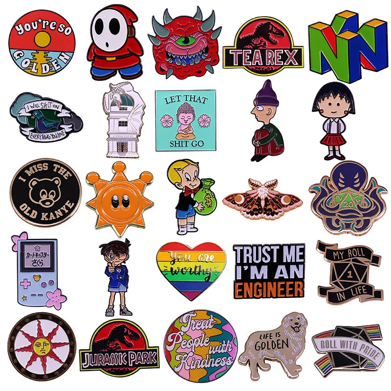 Cute Cartoon Animation Enamel Pins Lapel Pins Fashion Jewelry Clothes Hat Backpack Accessory Metal Badge For Couple Gifts