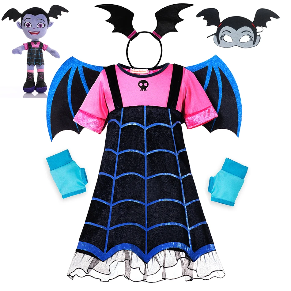 

Платье Vampirina DISNEY для малышей, Детский костюм аниме на Хэллоуин, одежда для косплея, костюм вампира для девочек, одежда для ролевых игр