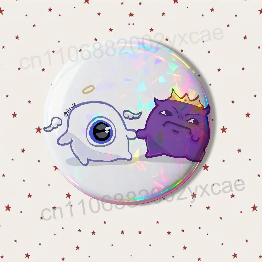 Game Egg Tax Duo Wemmbu Eggchan Laserreflektierende runde Abzeichen, Anstecknadeln, Taschen, Kleidungsdekorationen, Sammlerstücke, Geschenke für Freunde – Detail 17
