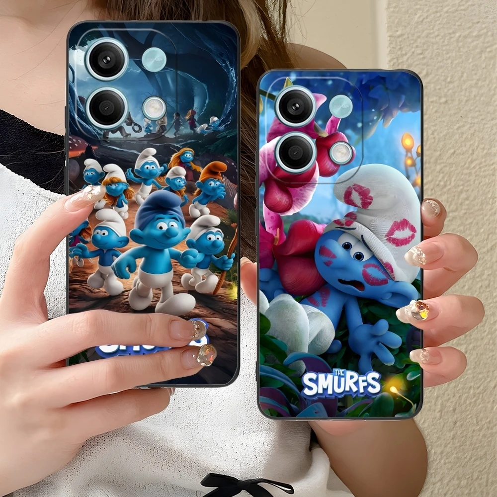 Smurfs Smurfette Smart Mobile Cell Phone Case for Xiaomi Redmi Note 13 12 11 10 9 8 7 6 S A Pro Lite Plus 5G Black Cover Shell