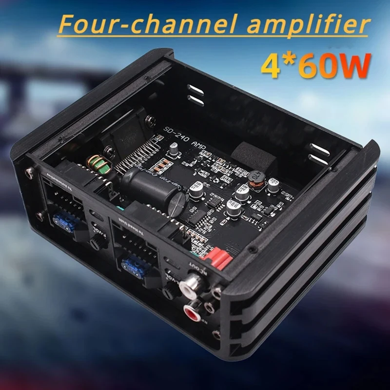 DC-12V 4CH DSP Power Amplifier RMS 4X60w Car Audio Lossless Upgrade Plug And Play Audio Amplifier For Car Large Screen