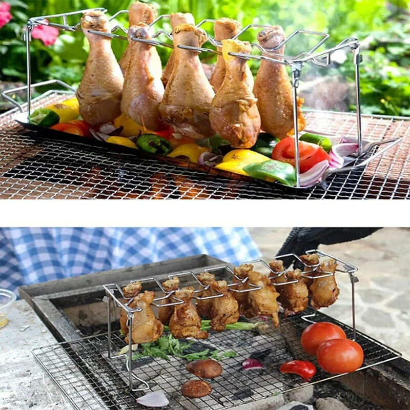 BBQ Chicken Wings Legs Grill BBQ Cooking Rack BBQ Chicken Legs Oven Grill Kitchen Utensils Outdoor