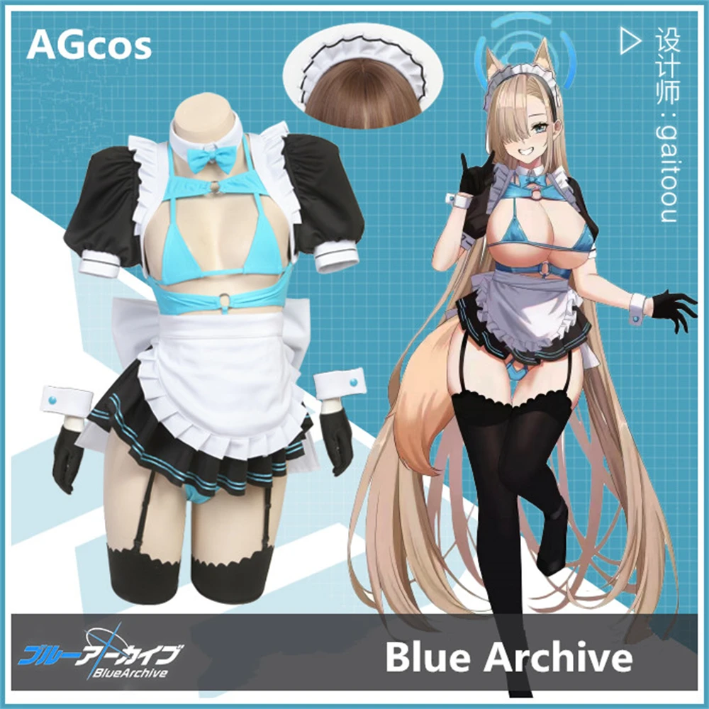 

AGCOS Blue Archive Itinose Asena Skin Doujin Maid Cosplay Costume Woman Lovely Sexy Cosplay