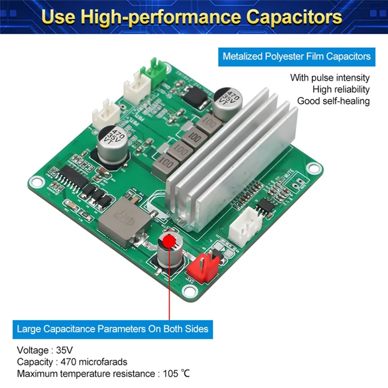 

ABMF-12V Hifi Digital Amplifier Board Stereo TPA3116 70Wx2 Dual Channel Preamp Power Class D Stereo Audio Amplifier Module