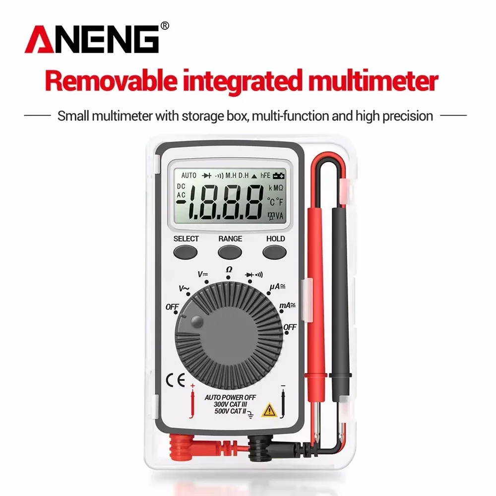 ANENG AN101 Mini Digital Multimeter1999 T-RMS AC/DC NCV Capacitance Ammeter Voltmeter Tester Multimetro Digital Profesional Test