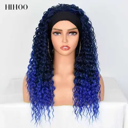 Synthetic Headband Wig Women's Wig Mixed Ombre Honey Blonde Curly Wigs Daily Party Cosplay Wig Heat Resistant Green Blue Hair