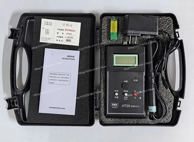 High Precision Digital Gauss Tesla Flux Meter HT20, Handheld Surface Magnetic Field Tester