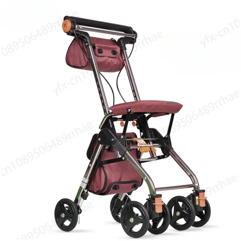 Elderly Walker Can Sit Ultra-Light Portable Lightweight Elderly Walker Trolley