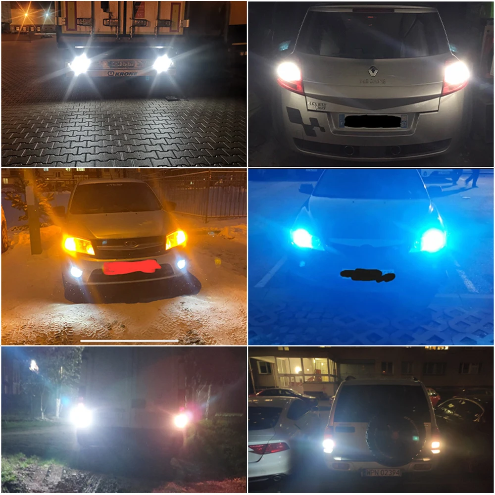 2pcs Car LED 1156 BA15S P21W BAU15S PY21W 1157 BAY15D 7443 LED Bulbs 144SMD CanBus Lamp Reverse Turn Signal Light