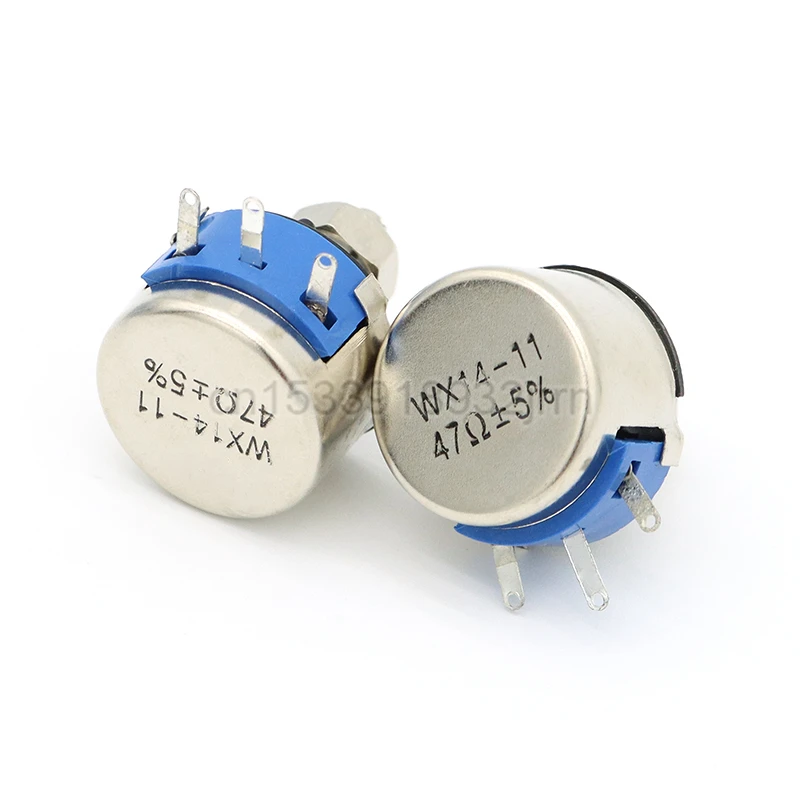 1Pcs WX14-11 3W Single Loop Wire Wound Potentiometer With Lock Neck 47R 100R 470R 1K 2K2 3K3 10K