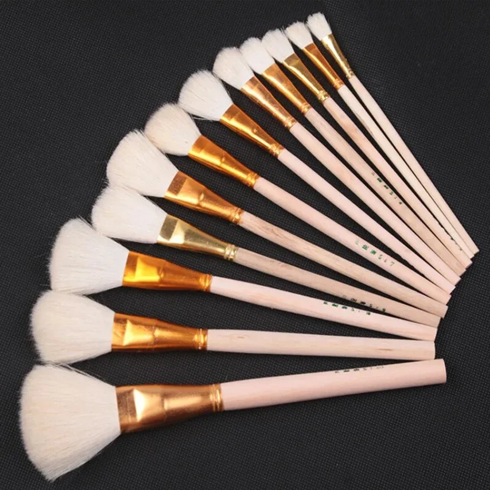 Brosse en laine de différentes tailles, outil pour feuilles d'or, brosse en laine douce et lisse pour feuilles dorées, balayage de colle, feuilles d'or