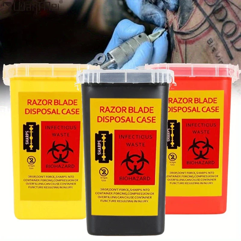 

1 шт., коробка для удаления отходов с биологической опасности, медицинские иглы, иглы для пирсинга татуировок, стоматологическая клиника, больница, герметичная коллекционная коробка