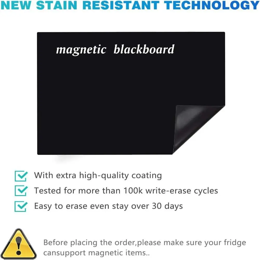 Refrigerator Sticker PET Blackboard Stickers Schedule Magnetic Magnetic Drawing Board Black 30*21cm Children