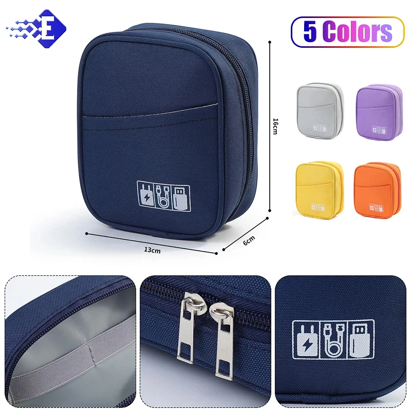 Multi Functional Oxford Data Cable Storage Bag Electronic Protection Box Earphone Storage Case Portable Digital Accessories﻿