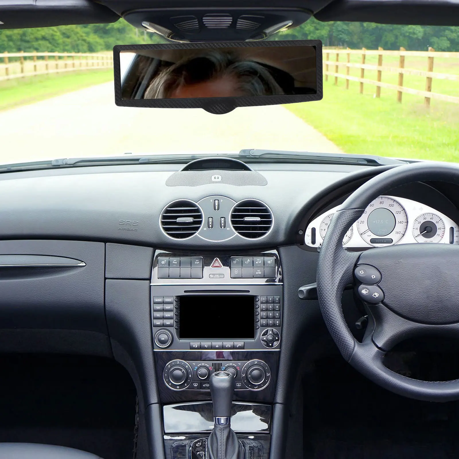 

Universal Car Rear Mirror High-Quality Material Strong Durable Easy Install Wide-Angle View Car Rearview Mirror