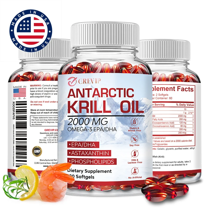 

Organic Antarctic Krill Oil - (EPA, DHA)Joint and Skin HealthImmune Support, Cardiovascular, Non-GMO