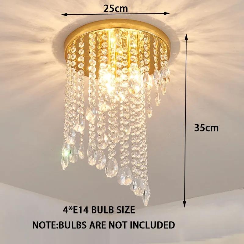 2024 New Modern Raindrops Crystal Ceiling Fixtures Home Appliance Corridor Stairs Bar Ins Gold Dining Lamps Fathers Day Gifts