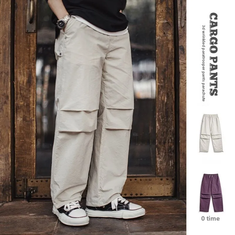 

Maden американские ретро 3D сложенные брюки десантника, нейлоновые тонкие повседневные прямые брюки, мужские весенние брюки для спецодежды