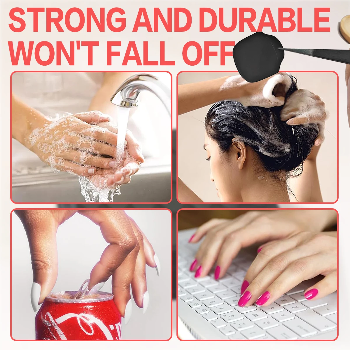 غراء جيلي جديد من بريدجسووند: ملصقات غراء أظافر جيلي بالأشعة فوق البنفسجية (480/360/240/120 قطعة)، على الوجهين، اضغط على، معالجة بالأشعة فوق البنفسجية، مقاومة للماء #4