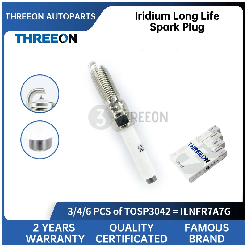 

3/4/6 шт. Иридиевая свеча зажигания THREEON для двигателя LSY GM Buick Chevrolet Malibu Cadillac CT5 XT5 2.0T 55504354 ILNFR7A7G TOSP3042