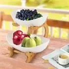 Detachable Fruit Basket Rack Ceramic Bread Vegetable Bowl Stand Fruit Holder