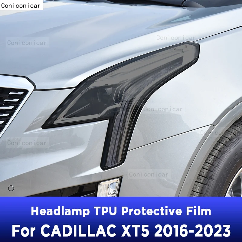 

Car Headlight Protection Smoked Black Tint Anti-Scratch Protective Film TPU Stickers For CADILLAC XT5 2016-2023 Accessories