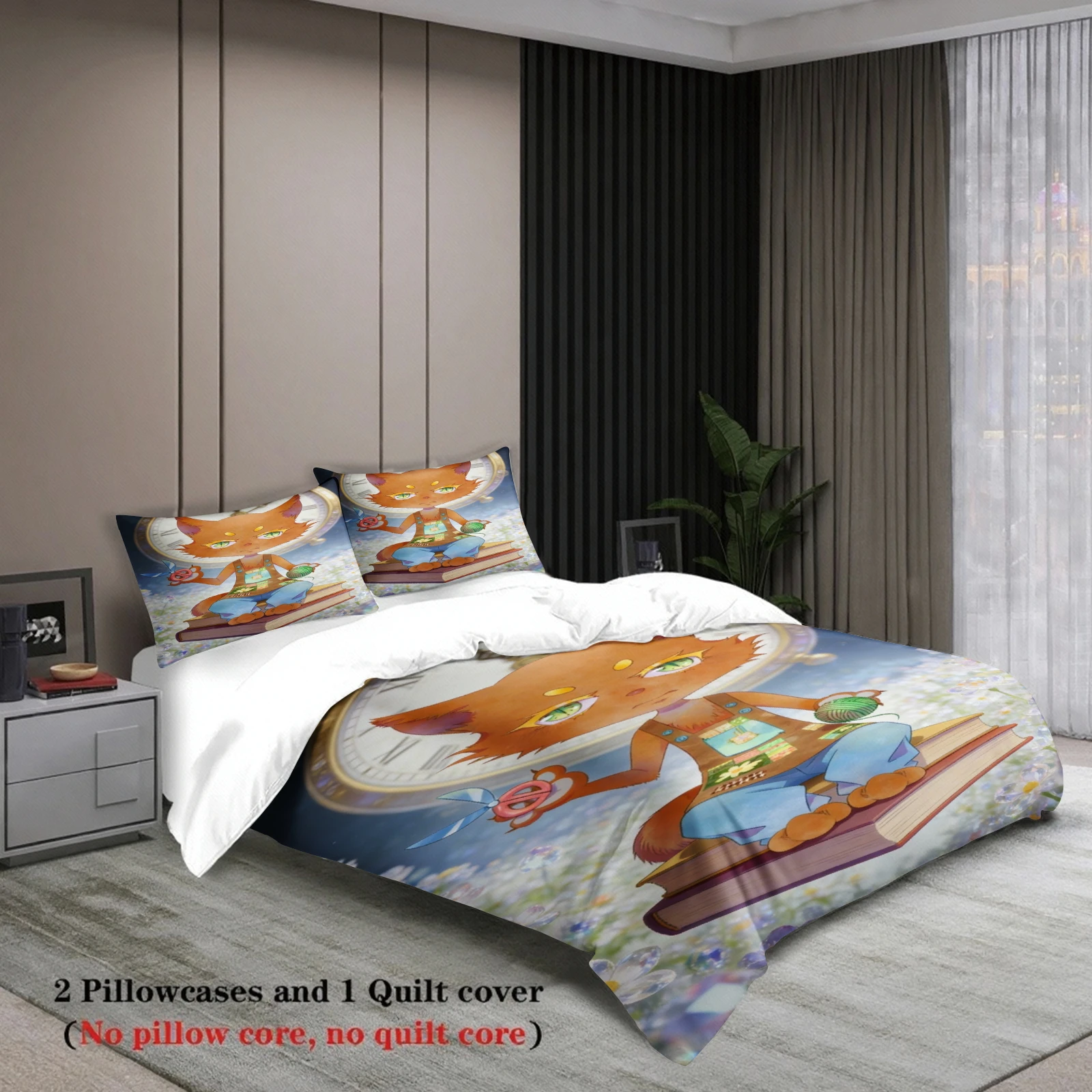 Cute Bedding Set Softville Cozy Town Fern the Quilt Fox With Duvet Cover & Pillowcase For Children's Bedroom Decor