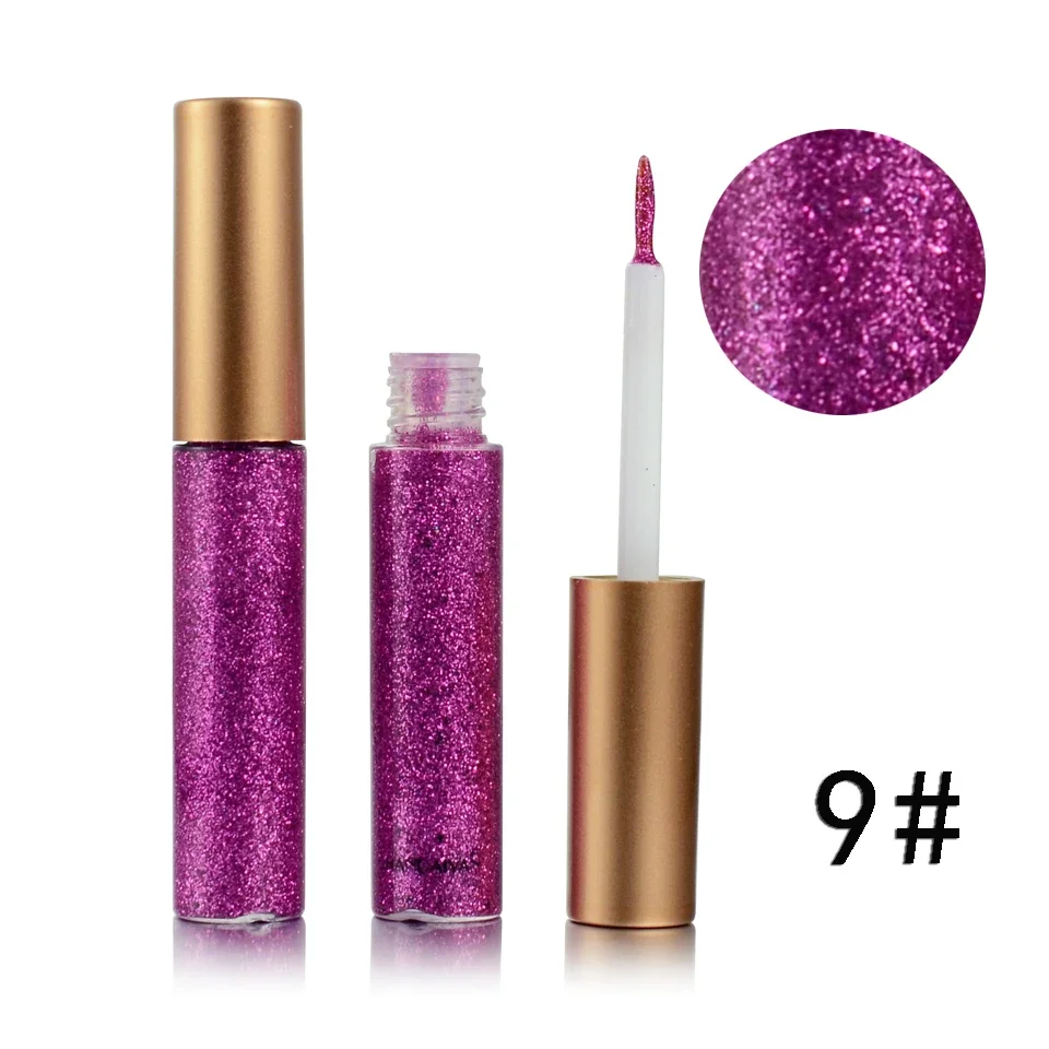 HANDAIYAN Glitzer-Flüssig-Eyeliner-Stift Funkelndes Hochglanz-Pigment Bühnen-Diamant-Lidschatten Langanhaltend Wasserfest Augen-Make-up – Detail 18