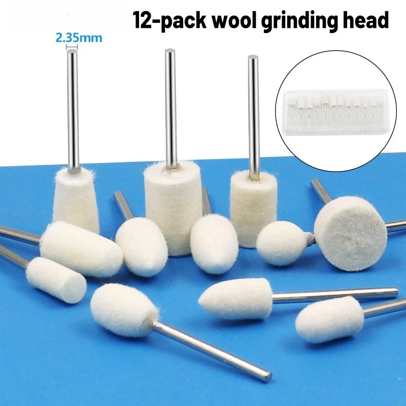 

12PCS Wool Polishing Bits Set - High Shine Polishing Abrasives for Jewelry Making & DIY Crafts
