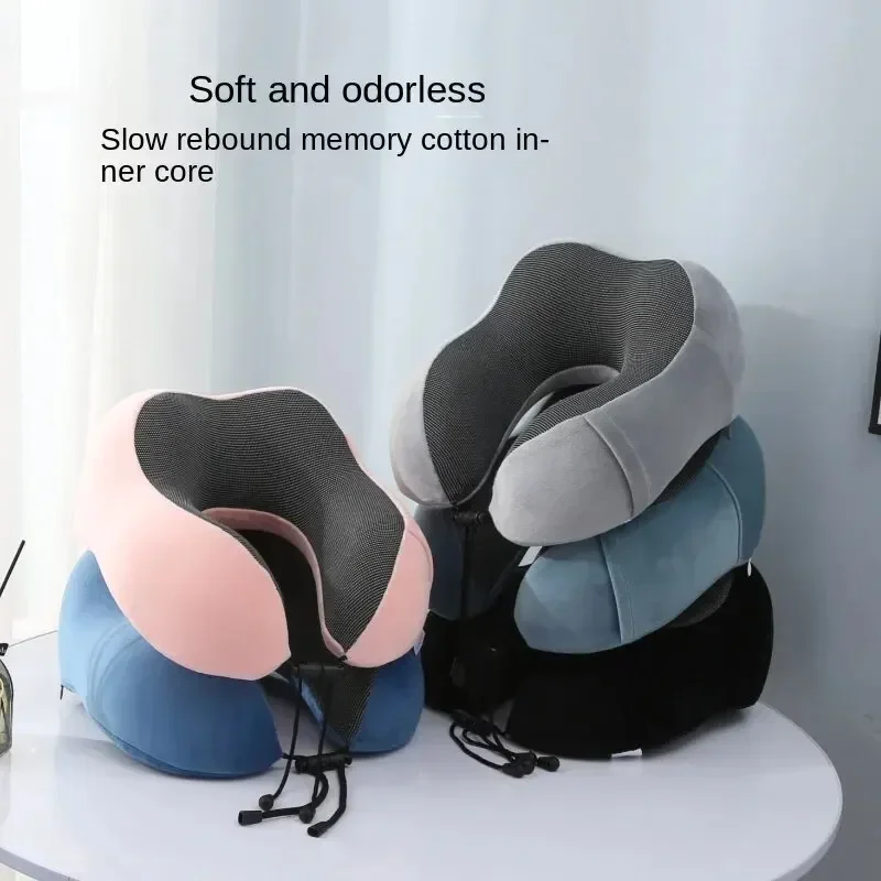 1pc U Travel Memory Cotton Pillow NeckMotor Cars And airals NapMagnetic Fabric Ushaped