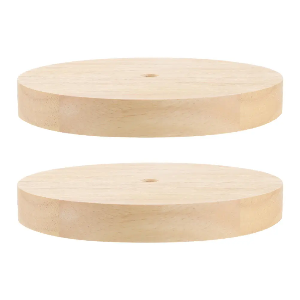 2Pcs Round Solid Wood Lamp Bases Stable DIY Table Lamp Base Natural Wood Display Stand for Bedroom Study Interior Decoration view 4