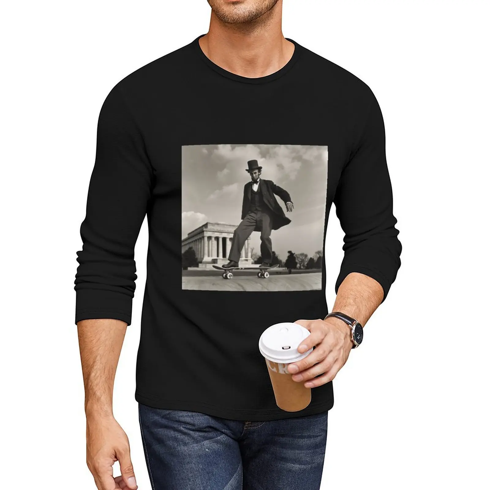 Four score and skateboard Long T-Shirt custom t shirts design your own Aesthetic clothing graphic t shirt men workout shirt