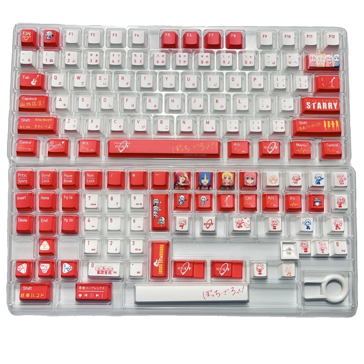ボッチ-138個のキーのセット,ロックキタikuyo pbtキーキャップ,MXスイッチのチェリーの高さ,DIYメカニカルキーボードゲームのギフト