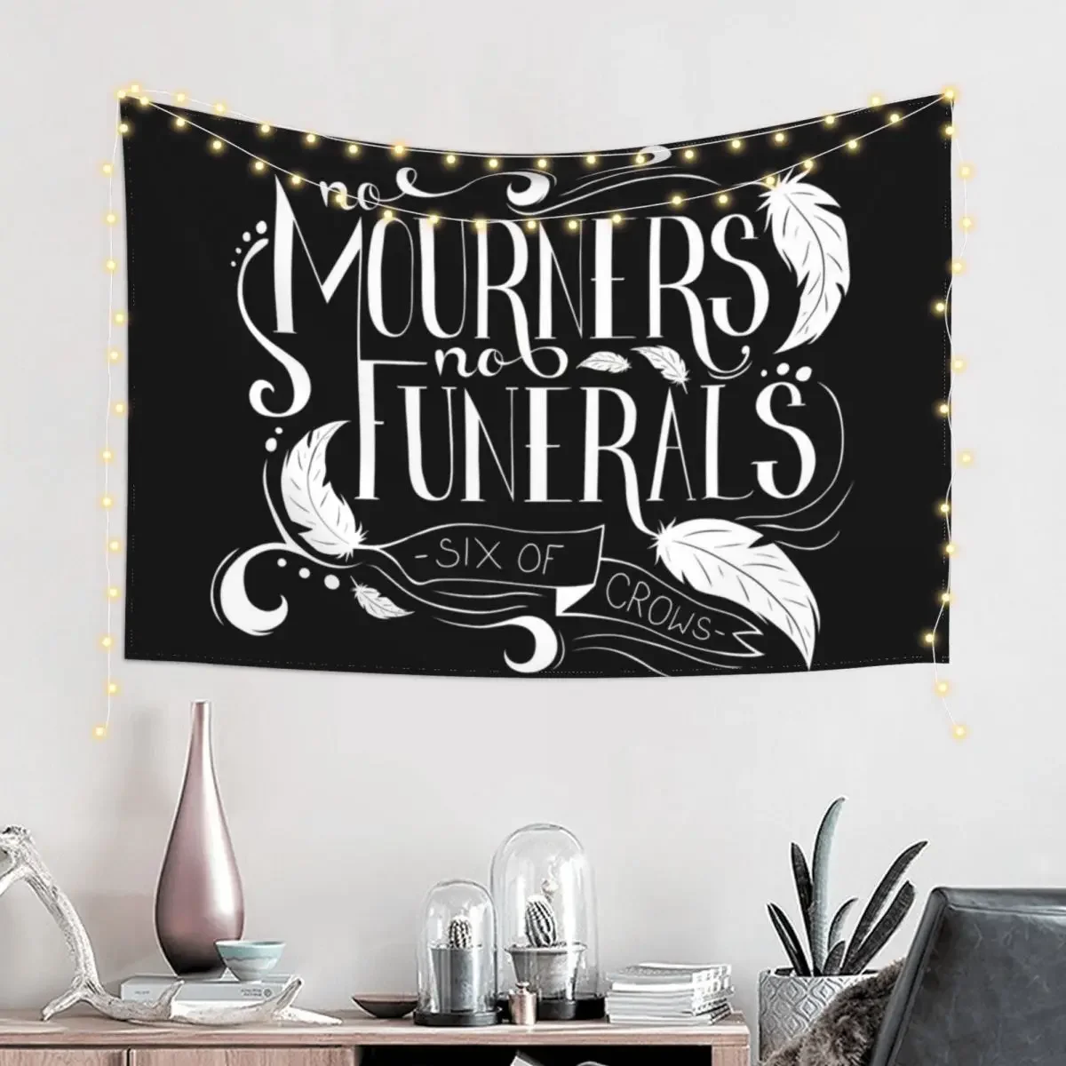 No Mourners. No Funerals Typography Tapestry Anime Decor Decoration Bedroom Home Decoration Accessories Wall Decoration Tapestry