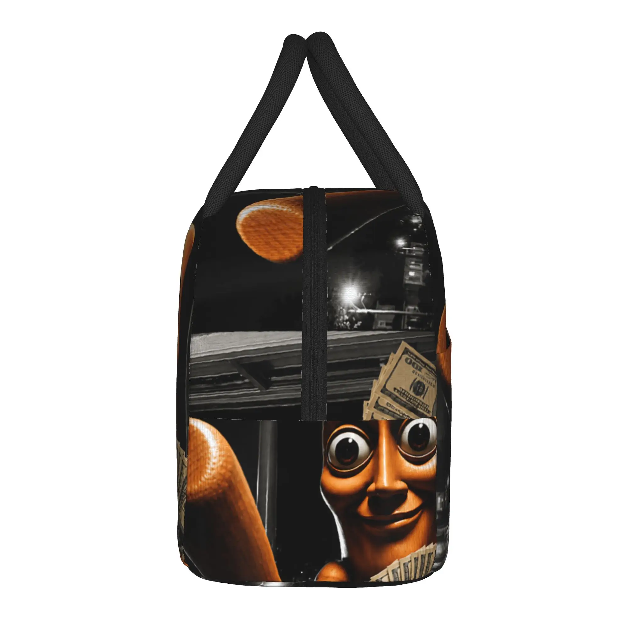 There is Motion at Your Front Tung Tung Tung Sahur Money Lunch Bag  Portable Insulated Lunch Box Girls Travel Graphic Cooler Bag