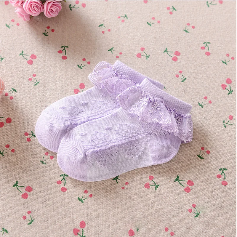 Chaussettes d'Été en Dentelle Rose et Blanche pour Bébé Fille, à Volants, Princesse, pour Baptême, 1er, 2e Anniversaire, de 1 à 6 Ans