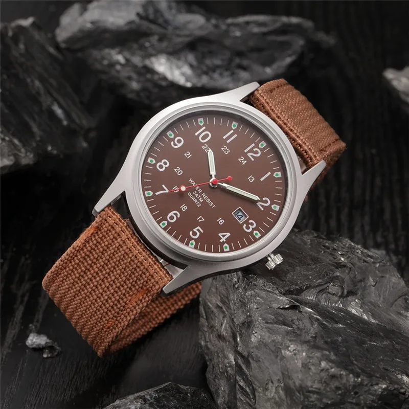 Students Famous Brand Designer Watches Men Casual Nylon Band Sports Military Date Quartz Watch Erkek Barato Saat Reloj Hombre