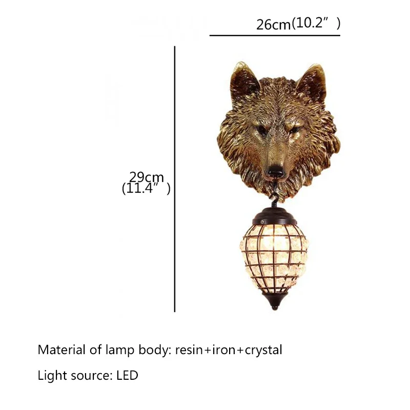 ABEL Modern Wolf Bedside Lamp Light Creative Decorative Crystal Wall Sconces Led for Home Living Room Porch